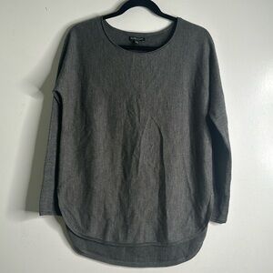 Eileen fisher Marino wool light weight sweater size p medium gray classic basic
